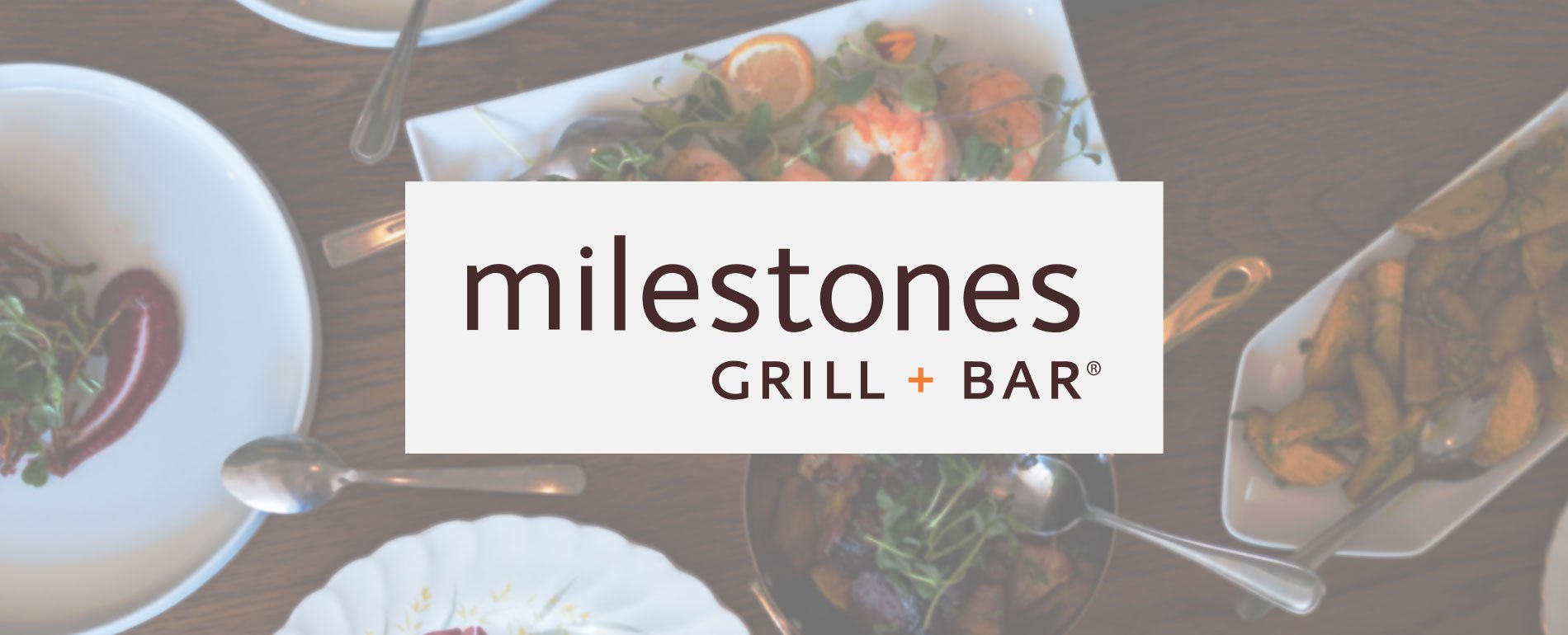 Milestones logo in front of prepared food.